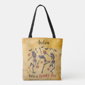 Een Spooky Day Dancing Skeletons Tote Bag (Achterkant)