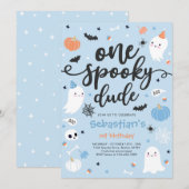 Een spooky dude schattige Halloween Ghost 1e Verja Kaart (Voorkant / Achterkant)