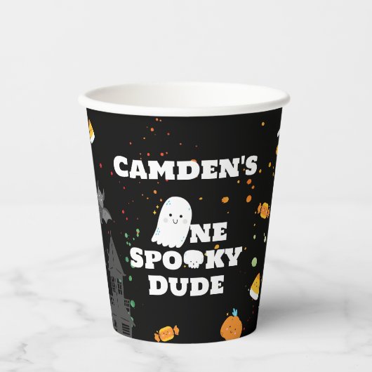 Een Spooky Dude Verjaardagspapier Cups Papieren Bekers (Voorkant)