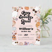 Een spooky Ghoul Groovy Halloween 1e verjaardag Kaart (Staand voorkant)