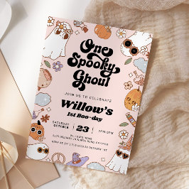 Een spooky Ghoul Groovy Halloween 1e verjaardag Kaart