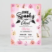 Een spooky Ghoul Halloween Party uitnodiging (Staand voorkant)