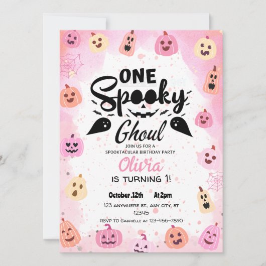 Een spooky Ghoul Halloween Party uitnodiging (Voorkant)