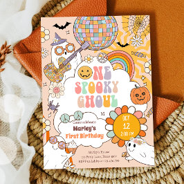 Een spooky Ghoul Retro Halloween Eerste Verjaardag Kaart