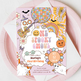 Een spooky Ghoul Retro Halloween Eerste Verjaardag Kaart