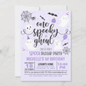 Een Spooky Ghoul Uitnodiging - Meisje (Paarse) (Voorkant)