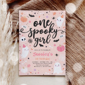 Eén Spooky Girl Cute Halloween Ghost 1e verjaardag Kaart