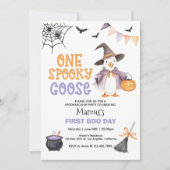 Een Spooky Goose Halloween verjaardagsuitnodiging Kaart (Voorkant)