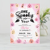 Een spooky jaar Halloween verjaardag uitnodiging (Staand voorkant)