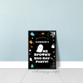 Een spooky kerel eerste verjaardag welkom teken poster