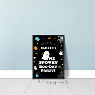 Een spooky kerel eerste verjaardag welkom teken poster