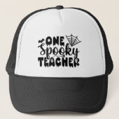 Een spooky leraar grappig Halloween Trucker Pet (Voorkant)