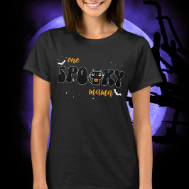 Een spooky mama elke persoon met halloween kat t-shirt