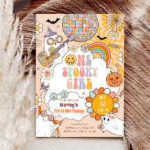Een spooky meisje retro halloween eerste verjaarda