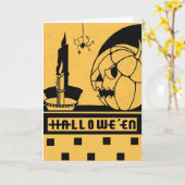 "EEN SPOOKY NACHT SHOW"  HALLOWEEN GROET KAART (Gele Bloem)