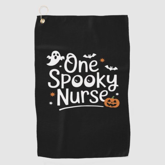 Een Spooky Nurse Funny Ghost Nurse Halloween Essen Golfhanddoek (Voorkant)