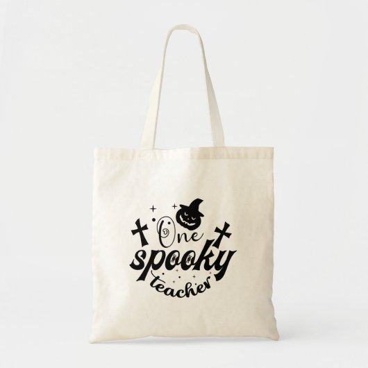 Een Spooky Teacher Pumpkin Canvas tas (Voorkant)