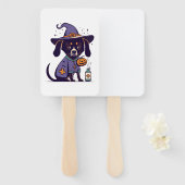 Een spooky verpleegkundige hond klaar voor oktober handwaaier (Voorkant en achterkant)