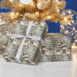 Een sprankelende kerst met de zwarte kerstman cadeaupapier