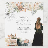 Een spreuk | Halloween-Vrijgezellenfeest Wijn Etiket (Enkel label)