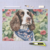 : Een Springer Spaniël's in Bloemen Decoupage Tissuepapier (Craft)