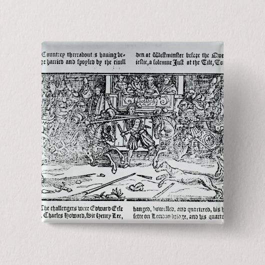 Een springtoeristentoernooi vierkante button 5,1 cm (Voorkant)