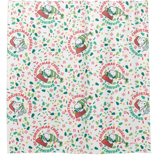 Een Sprinkle of Christmas Cheer Pattern Douchegordijn (Voorkant)