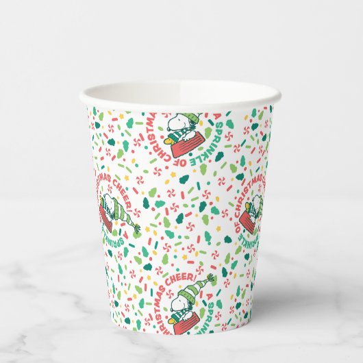Een Sprinkle of Christmas Cheer Pattern Papieren Bekers (Links)