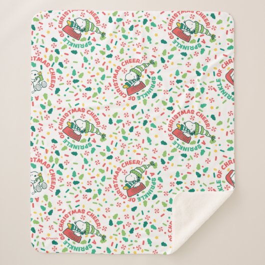 Een Sprinkle of Christmas Cheer Pattern Sherpa Deken (Voorkant)