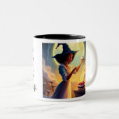 Een Sprinkle van Zoet Dash van Magie -Mok - Wit Tweekleurige Koffiemok (Voorkant rechts)