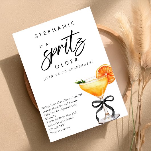Een Spritz Oudere Oranje Cocktail Black Bow Verjaa Kaart