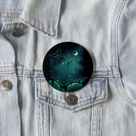 Een sprong over de maan ronde button 7,6 cm (In situ)