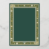 Een sprookjesachtig bos groen en goud Baby shower Folie Uitnodiging (Achterkant)