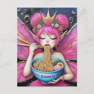 Een sprookjesachtige etende Ramen Briefkaart