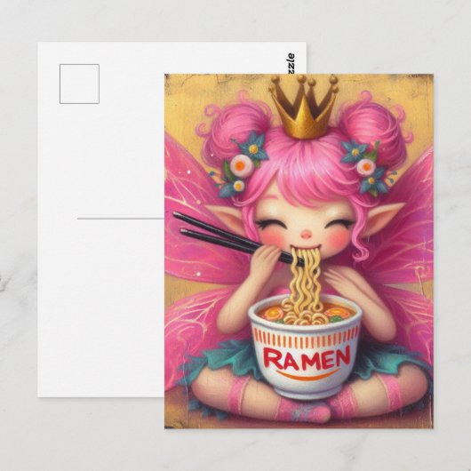 Een sprookjesachtige etende Ramen Briefkaart (Voorkant / Achterkant)