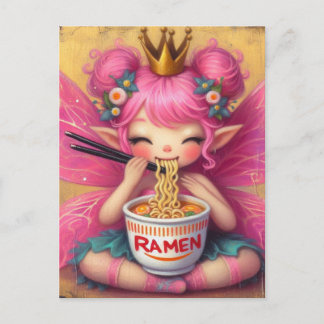 Een sprookjesachtige etende Ramen Briefkaart