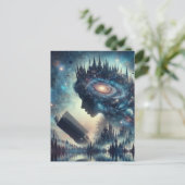 Een sprookjesachtige koningin die leest briefkaart (Staand voorkant)