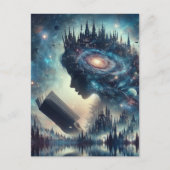 Een sprookjesachtige koningin die leest briefkaart (Voorkant)