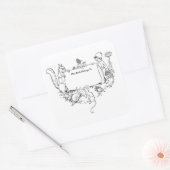 Een sprookjeswereld-boekenplaat. vierkante sticker (Envelop)