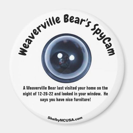 Een SpyCam magnet van het Beer van Wearvillle (Voorkant)