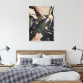 Een squad leider richt aan een vertraging het plaa canvas afdruk (Insitu (Slaapkamer))