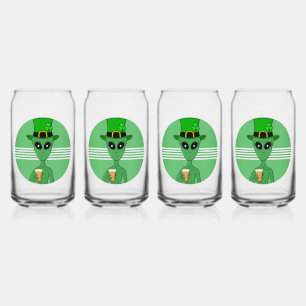 Een St. Patrick's Alien Blikvorm Glas