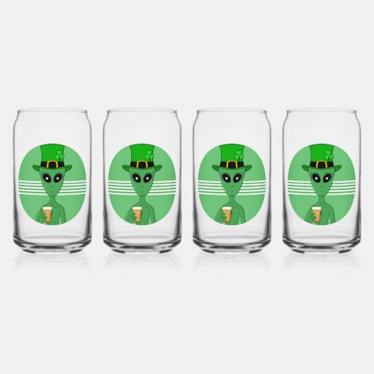 Een St. Patrick's Alien Blikvorm Glas (Voorkant)