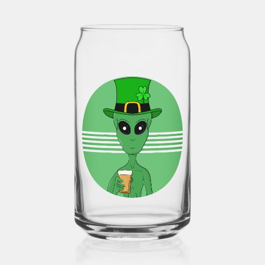 Een St. Patrick's Alien Blikvorm Glas (Voorkant)