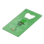 Een St. Patrick's Alien Creditkaart Flessenopener (Voorkant Gekanteld)