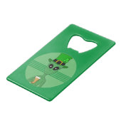 Een St. Patrick's Alien Creditkaart Flessenopener (Achterkant Gekanteld)