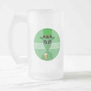 Een St. Patrick's Alien Matglas Bierpul