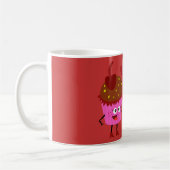 een staafmoffin die een bloem geeft aan een Cupcak Koffiemok (Links)