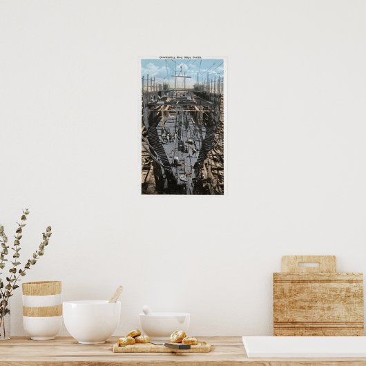 Een staalschotscène samenstellen poster (Keuken)