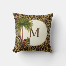 Een staande tijger op een luipaard Monogram Kussen